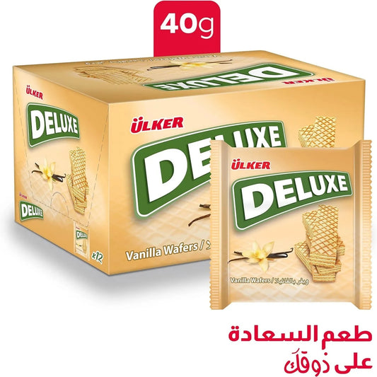 Ulker Deluxe Vanilla Wafer, 12 X 40 G