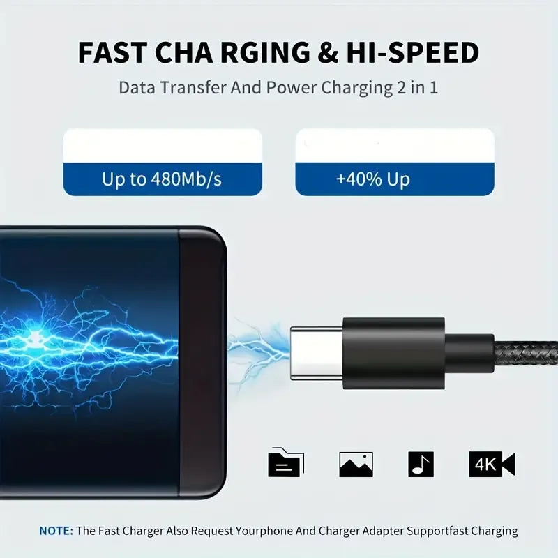 USB Type C Cable Fast Charging